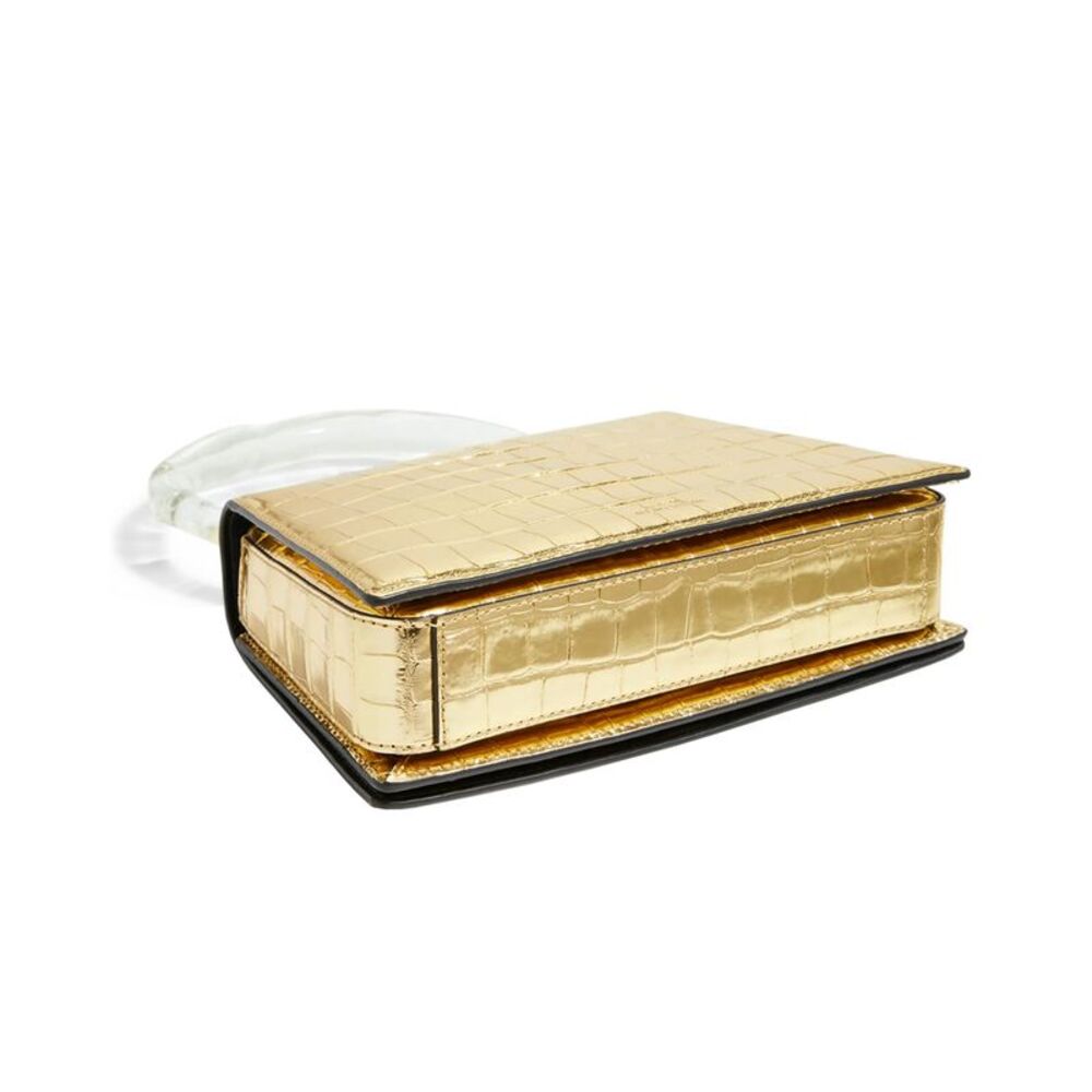 Alexis Bittar Womens Lucite Quad Croc-Embossed Bag Gold - NWT $745 Store Display - Picture 5 of 6